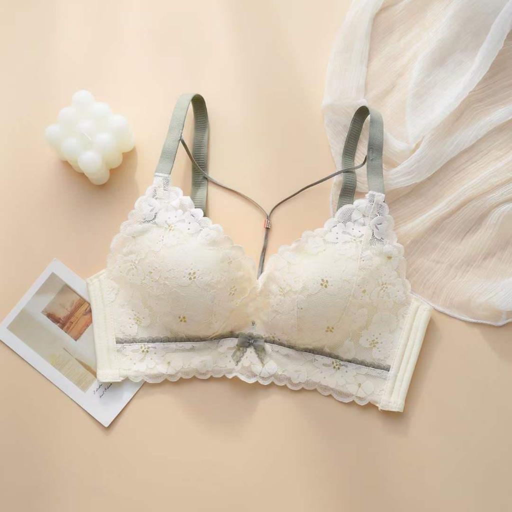 Sexy Lace Bra For Small Breasts, Push-up, Gather Anti-Sagging, and side flab control with thin Upper And Thick Lower Padding