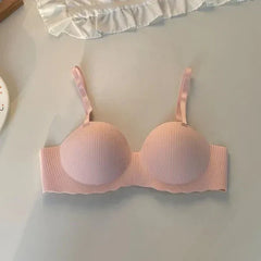High Quality Adjustable Straps Non-Trace Seamless Hand Push-up Comfortable Non-wired Smooth Breathable Padded Bra
