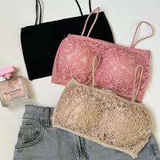 Stylish Sexy Lace Bras Women Push Up Lingerie Female Tube Top Bralette Top Tanks Bandeau Top Ice Silk 3D Decoration Wrapped Chest