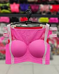 Women's Bra Trendy Seamless Push Up Bra Letter Strap Design Lingerie Memory Foam Breathable Wire Free for Daily Wear Underwear Womenswear Innerwear