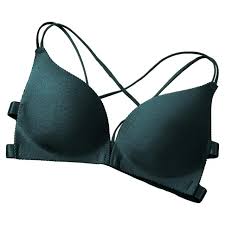 Women's Bra Seamless Padded Breast Support Spaghetti Strap Cross Back Seamless 3/4 Cup Bra Elastic Push Up Bra Lady Underwear